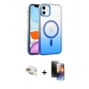 MARSİLYAN™- iPhone 11 Kılıf Ahenk Doku Özel Seri - Siyah 3D Antistatik Mat Seramik Nano Ekran Koruyucu + Pers Alüminyum Kamera Lens - GD