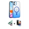 MARSİLYAN™- iPhone 11 Kılıf Ahenk Doku Özel Seri - Siyah 3D Antistatik Mat Seramik Nano Ekran Koruyucu + Raze Metal Kamera Lens - KI