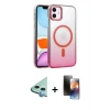 MARSİLYAN™- iPhone 11 Kılıf Ahenk Doku Özel Seri - Siyah 3D Antistatik Mat Seramik Nano Ekran Koruyucu + Raze Metal Kamera Lens - MI