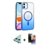 MARSİLYAN™- iPhone 11 Kılıf Ahenk Doku Özel Seri - Siyah 3D Antistatik Mat Seramik Nano Ekran Koruyucu + Raze Metal Kamera Lens - MI