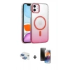 MARSİLYAN™- iPhone 11 Kılıf Ahenk Doku Özel Seri - Siyah 3D Antistatik Mat Seramik Nano Ekran Koruyucu + Pers Alüminyum Kamera Lens - GI