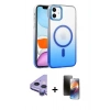 MARSİLYAN™- iPhone 11 Kılıf Ahenk Doku Özel Seri - Siyah 3D Antistatik Mat Seramik Nano Ekran Koruyucu + Raze Metal Kamera Lens - MR
