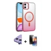 MARSİLYAN™- iPhone 11 Kılıf Ahenk Doku Özel Seri - Siyah 3D Antistatik Mat Seramik Nano Ekran Koruyucu + Raze Metal Kamera Lens - MR
