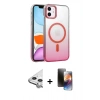 MARSİLYAN™- iPhone 11 Kılıf Ahenk Doku Özel Seri - Siyah 3D Antistatik Mat Seramik Nano Ekran Koruyucu + Raze Metal Kamera Lens - GS