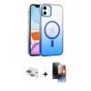 MARSİLYAN™- iPhone 11 Kılıf Ahenk Doku Özel Seri - Siyah 3D Antistatik Mat Seramik Nano Ekran Koruyucu + Pers Alüminyum Kamera Lens - YL