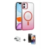 MARSİLYAN™- iPhone 11 Kılıf Ahenk Doku Özel Seri - Siyah 3D Antistatik Mat Seramik Nano Ekran Koruyucu + Pers Alüminyum Kamera Lens - YL