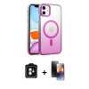 MARSİLYAN™- iPhone 11 Kılıf Ahenk Doku Özel Seri - Siyah 3D Antistatik Mat Seramik Nano Ekran Koruyucu + PVD Metal Kamera Lens - YL