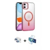 MARSİLYAN™- iPhone 11 Kılıf Ahenk Doku Özel Seri - Siyah 3D Antistatik Seramik Nano Ekran Koruyucu + Pers Alüminyum Kamera Lens - GI