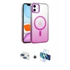 MARSİLYAN™- iPhone 11 Kılıf Ahenk Doku Özel Seri - Siyah 3D Antistatik Seramik Nano Ekran Koruyucu + Pers Alüminyum Kamera Lens - LT