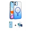 MARSİLYAN™- iPhone 11 Kılıf Ahenk Doku Özel Seri - Siyah 3D Antistatik Seramik Nano Ekran Koruyucu + Neon Fosforlu Kamera Lens - YL
