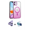 MARSİLYAN™- iPhone 11 Kılıf Ahenk Doku Özel Seri - Siyah 3D Antistatik Seramik Nano Ekran Koruyucu + Raze Metal Kamera Lens - MR