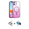 MARSİLYAN™- iPhone 11 Kılıf Ahenk Doku Özel Seri - Siyah 3D Antistatik Seramik Nano Ekran Koruyucu + Raze Metal Kamera Lens - GS