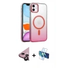 MARSİLYAN™- iPhone 11 Kılıf Ahenk Doku Özel Seri - Siyah 3D Antistatik Seramik Nano Ekran Koruyucu + Raze Metal Kamera Lens - SH