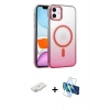 MARSİLYAN™- iPhone 11 Kılıf Ahenk Doku Özel Seri - Siyah 3D Antistatik Seramik Nano Ekran Koruyucu + Renkli Kamera Lens Koruma Cam - SI