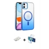 MARSİLYAN™- iPhone 11 Kılıf Ahenk Doku Özel Seri - Siyah 3D Antistatik Seramik Nano Ekran Koruyucu + Renkli Kamera Lens Koruma Cam - SI