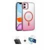 MARSİLYAN™- iPhone 11 Kılıf Ahenk Doku Özel Seri - Siyah 3D Antistatik Seramik Nano Ekran Koruyucu + Şeffaf Kamera Lens Koruma Cam