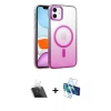MARSİLYAN™- iPhone 11 Kılıf Ahenk Doku Özel Seri - Siyah 3D Antistatik Seramik Nano Ekran Koruyucu + Şeffaf Kamera Lens Koruma Cam