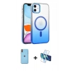 MARSİLYAN™- iPhone 11 Kılıf Ahenk Doku Özel Seri - Siyah 3D Antistatik Seramik Nano Ekran Koruyucu + Neon Fosforlu Kamera Lens - TU