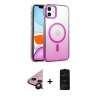 MARSİLYAN™- iPhone 11 Kılıf Ahenk Doku Özel Seri - Siyah 6D Antistatik Mat Seramik Hayalet Nano Ekran Koruyucu + Raze Metal Kamera Lens - SH