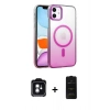 MARSİLYAN™- iPhone 11 Kılıf Ahenk Doku Özel Seri - Siyah 6D Antistatik Mat Seramik Hayalet Nano Ekran Koruyucu + PVD Metal Kamera Lens - YL