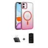 MARSİLYAN™- iPhone 11 Kılıf Ahenk Doku Özel Seri - Siyah 6D Antistatik Mat Seramik Hayalet Nano Ekran Koruyucu + Kamera Lens Koruma Cam - SF