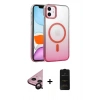 MARSİLYAN™- iPhone 11 Kılıf Ahenk Doku Özel Seri - Siyah 6D Antistatik Mat Seramik Hayalet Nano Ekran Koruyucu + Raze Metal Kamera Lens - SH