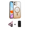 MARSİLYAN™- iPhone 11 Kılıf Ahenk Doku Özel Seri - Siyah 6D Antistatik Mat Seramik Hayalet Nano Ekran Koruyucu + Raze Metal Kamera Lens - SH