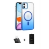 MARSİLYAN™- iPhone 11 Kılıf Ahenk Doku Özel Seri - Siyah 6D Antistatik Mat Seramik Hayalet Nano Ekran Koruyucu + Kamera Lens Koruma Cam - SF