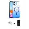 MARSİLYAN™- iPhone 11 Kılıf Ahenk Doku Özel Seri - Siyah 6D Antistatik Mat Seramik Hayalet Nano Ekran Koruyucu + Pers Alüminyum Kamera Lens - GD