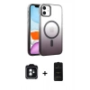 MARSİLYAN™- iPhone 11 Kılıf Ahenk Doku Özel Seri - Siyah 6D Antistatik Mat Seramik Hayalet Nano Ekran Koruyucu + PVD Metal Kamera Lens - YL