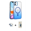 MARSİLYAN™- iPhone 11 Kılıf Ahenk Doku Özel Seri - Siyah 6D Mat Seramik Hayalet Nano Ekran Koruyucu + Pers Alüminyum Kamera Lens - GI