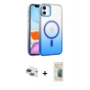 MARSİLYAN™- iPhone 11 Kılıf Ahenk Doku Özel Seri - Siyah 6D Mat Seramik Hayalet Nano Ekran Koruyucu + Pers Alüminyum Kamera Lens - LT