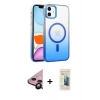 MARSİLYAN™- iPhone 11 Kılıf Ahenk Doku Özel Seri - Siyah 6D Mat Seramik Hayalet Nano Ekran Koruyucu + Raze Metal Kamera Lens - SH