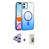 MARSİLYAN™- iPhone 11 Kılıf Ahenk Doku Özel Seri - Siyah 6D Mat Seramik Hayalet Nano Ekran Koruyucu + Raze Metal Kamera Lens - MR