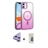 MARSİLYAN™- iPhone 11 Kılıf Ahenk Doku Özel Seri - Siyah 6D Mat Seramik Hayalet Nano Ekran Koruyucu + Raze Metal Kamera Lens - MR