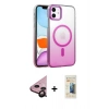MARSİLYAN™- iPhone 11 Kılıf Ahenk Doku Özel Seri - Siyah 6D Mat Seramik Hayalet Nano Ekran Koruyucu + Raze Metal Kamera Lens - SH