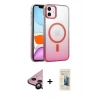 MARSİLYAN™- iPhone 11 Kılıf Ahenk Doku Özel Seri - Siyah 6D Mat Seramik Hayalet Nano Ekran Koruyucu + Raze Metal Kamera Lens - SH