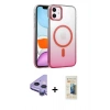 MARSİLYAN™- iPhone 11 Kılıf Ahenk Doku Özel Seri - Siyah 6D Mat Seramik Hayalet Nano Ekran Koruyucu + Raze Metal Kamera Lens - MR