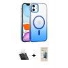 MARSİLYAN™- iPhone 11 Kılıf Ahenk Doku Özel Seri - Siyah 6D Mat Seramik Hayalet Nano Ekran Koruyucu + Kamera Lens Koruma Cam - SF
