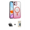 MARSİLYAN™- iPhone 11 Kılıf Ahenk Doku Özel Seri - Siyah 6D Mat Seramik Hayalet Nano Ekran Koruyucu + Kamera Lens Koruma Cam - SF