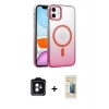 MARSİLYAN™- iPhone 11 Kılıf Ahenk Doku Özel Seri - Siyah 6D Mat Seramik Hayalet Nano Ekran Koruyucu + PVD Metal Kamera Lens - YL