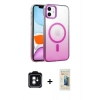 MARSİLYAN™- iPhone 11 Kılıf Ahenk Doku Özel Seri - Siyah 6D Mat Seramik Hayalet Nano Ekran Koruyucu + PVD Metal Kamera Lens - YL