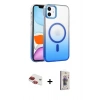 MARSİLYAN™- iPhone 11 Kılıf Ahenk Doku Özel Seri - Siyah Bilvis 3D Cam Ekran Koruyucu + Pers Alüminyum Kamera Lens - KI