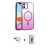MARSİLYAN™- iPhone 11 Kılıf Ahenk Doku Özel Seri - Siyah Bilvis 3D Cam Ekran Koruyucu + Pers Alüminyum Kamera Lens - YL