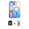 MARSİLYAN™- iPhone 11 Kılıf Ahenk Doku Özel Seri - Siyah Bilvis 3D Cam Ekran Koruyucu + PVD Metal Kamera Lens - SH