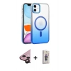 MARSİLYAN™- iPhone 11 Kılıf Ahenk Doku Özel Seri - Siyah Bilvis 3D Cam Ekran Koruyucu + Raze Metal Kamera Lens - SH
