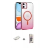 MARSİLYAN™- iPhone 11 Kılıf Ahenk Doku Özel Seri - Siyah Bilvis 3D Cam Ekran Koruyucu + Renkli Kamera Lens Koruma Cam - YL