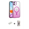 MARSİLYAN™- iPhone 11 Kılıf Ahenk Doku Özel Seri - Siyah Bilvis 3D Cam Ekran Koruyucu + Renkli Kamera Lens Koruma Cam - YL
