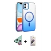 MARSİLYAN™- iPhone 11 Kılıf Ahenk Doku Özel Seri - Siyah Bilvis 3D Mat Cam Ekran Koruyucu + Raze Metal Kamera Lens - KI