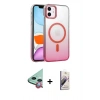 MARSİLYAN™- iPhone 11 Kılıf Ahenk Doku Özel Seri - Siyah Bilvis 3D Mat Cam Ekran Koruyucu + Raze Metal Kamera Lens - KI
